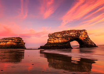 Natural bridges at sunset