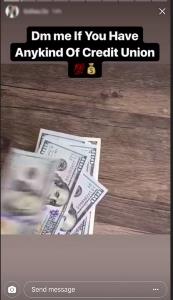 Ejemplo de estafa de Instagram