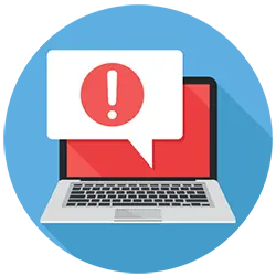 Alerta en el escritorio de una computadora