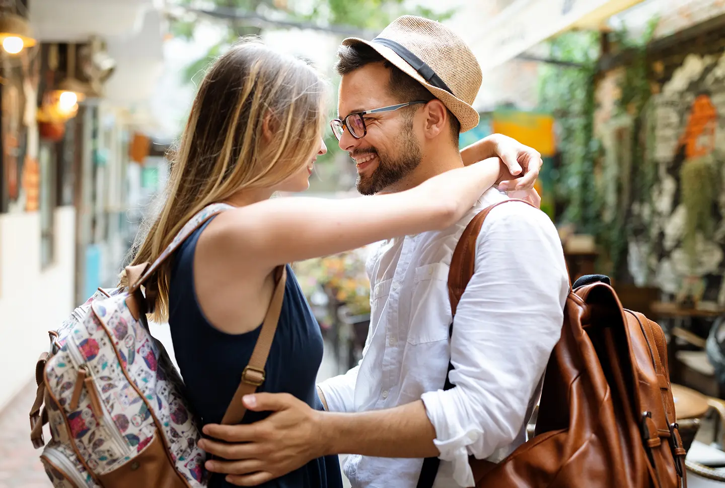 Two people hugging